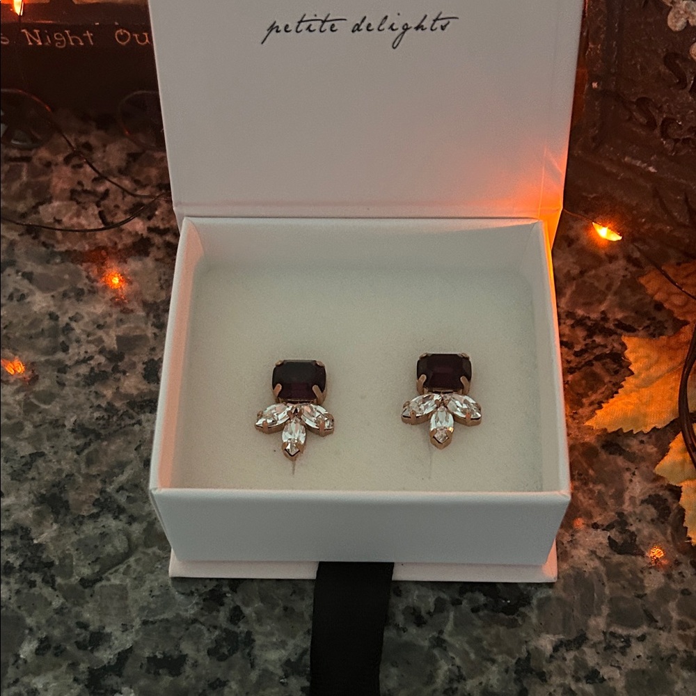 Ilona Rubin purple statement earrings